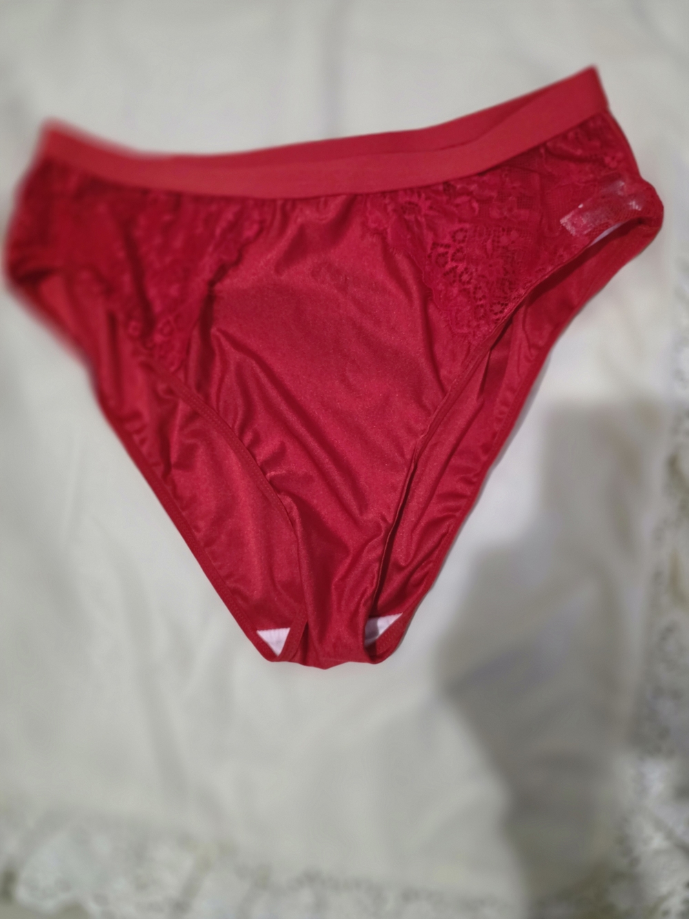 Women's Red Bikini Briefs with Smooth Finish